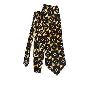 Vintage Ziggurat Silk Necktie by Mulberry Neckwear, 4" Wide